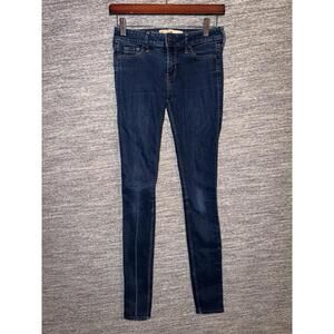 Hollister Super Skinny Jeans Womens 0L W24 L33 Dark Wash Denim Blue Low Rise